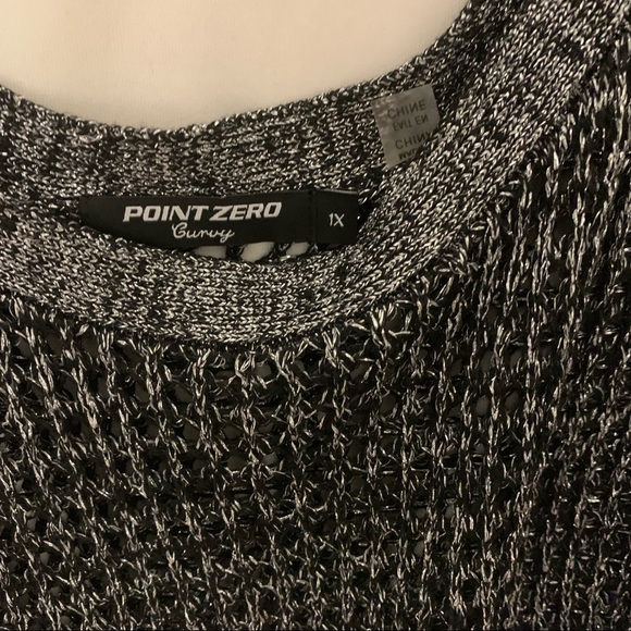 🔥Point zéro size1X Dark Grey Knit Drop Shoulder Sweater, lightweight … - Picture 3 of 10